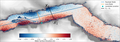 Sea-surface height maps from Swot (Pixelcloud data) of the Dickson Fjord 0.5 days after the October 11th (second) tsunami.  (credit University of Oxford, from [Monahan et al., 2024])